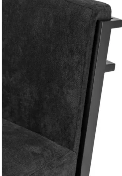 Casa Padrino Luxus Barstuhl Schwarz / Bronze 43 x 54 x H. 91 cm - Designer Edelstahl Barhocker mit Samtstoff - Barmöbel