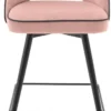 Casa Padrino Luxus Barstuhl Set Rosa / Schwarz / Messingfarben 51 x 52 x H. 92,5 cm - Barstühle mit drehbarer Sitzfläche und edlem Samtsoff - Luxus Bar Möbel