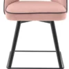 Casa Padrino Luxus Barstuhl Set Rosa / Schwarz / Messingfarben 51 x 52 x H. 103 cm - Barstühle mit drehbarer Sitzfläche und edlem Samtsoff - Luxus Bar Möbel