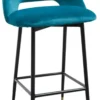 Casa Padrino Luxus Barstuhl Türkis / Schwarz 55 x 58 x H. 97 cm - Luxus Barmöbel