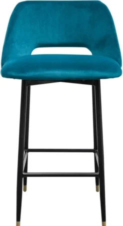 Casa Padrino Luxus Barstuhl Türkis / Schwarz 55 x 58 x H. 97 cm - Luxus Barmöbel