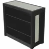 Casa Padrino Luxus Bar Theke mit antikem Spiegelglas Schwarz 120 cm - Bar Möbel