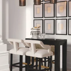 Casa Padrino Luxus Bar Theke mit antikem Spiegelglas Schwarz 120 cm - Bar Möbel