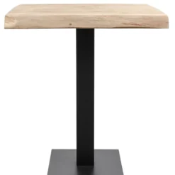 Casa Padrino Luxus Bartisch aus massivem Soar-Holz, Naturfarben und Schwarz, 90-95 x 90-95 x 107 cm