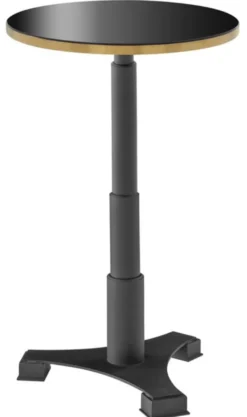 Casa Padrino Luxus Bartisch Rund Schwarz / Messingfarben Ø 60 x H. 110 cm - Edler Stehtisch