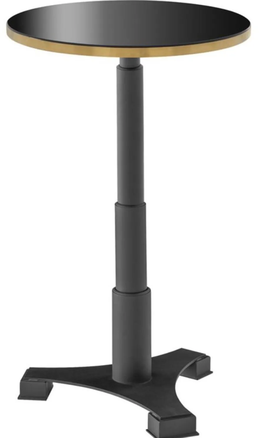 Casa Padrino Luxus Bartisch Rund Schwarz / Messingfarben Ø 60 x H. 110 cm - Edler Stehtisch