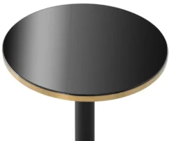 Casa Padrino Luxus Bartisch Rund Schwarz / Messingfarben Ø 60 x H. 110 cm - Edler Stehtisch