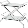 Casa Padrino Luxus Bar Trolley Servierwagen Edelstahl / Glas 77x48 x H. 76 cm - Luxus Hotel & Restaurant Einrichtung Möbel