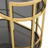 Casa Padrino Luxus Bar Trolley Servierwagen Edelstahl Gold / schwarzes Glas - 70 x 43 x H. 81 cm