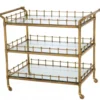 Casa Padrino Luxus Bar Trolley Servierwagen im Antikstil aus Messing und geschliffenem Glas 102 x 71,5 x H. 90,5 cm