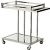 Casa Padrino Luxus Barwagen Servierwagen aus Edelstahl und Glas in Chrom 78 x 46 x H. 79 cm