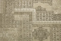 Casa Padrino Luxus Baumwoll Teppich Beige - Verschiedene Größen - Rechteckiger Wohnzimmer Teppich mit Relief Struktur und verwaschenem Used Look - Luxus Qualität
