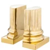 Casa Padrino Luxus Bücherstützen Set Säule Gold aus poliertem Messing - 32 x 26 x 20 cm - Art Deco Stil