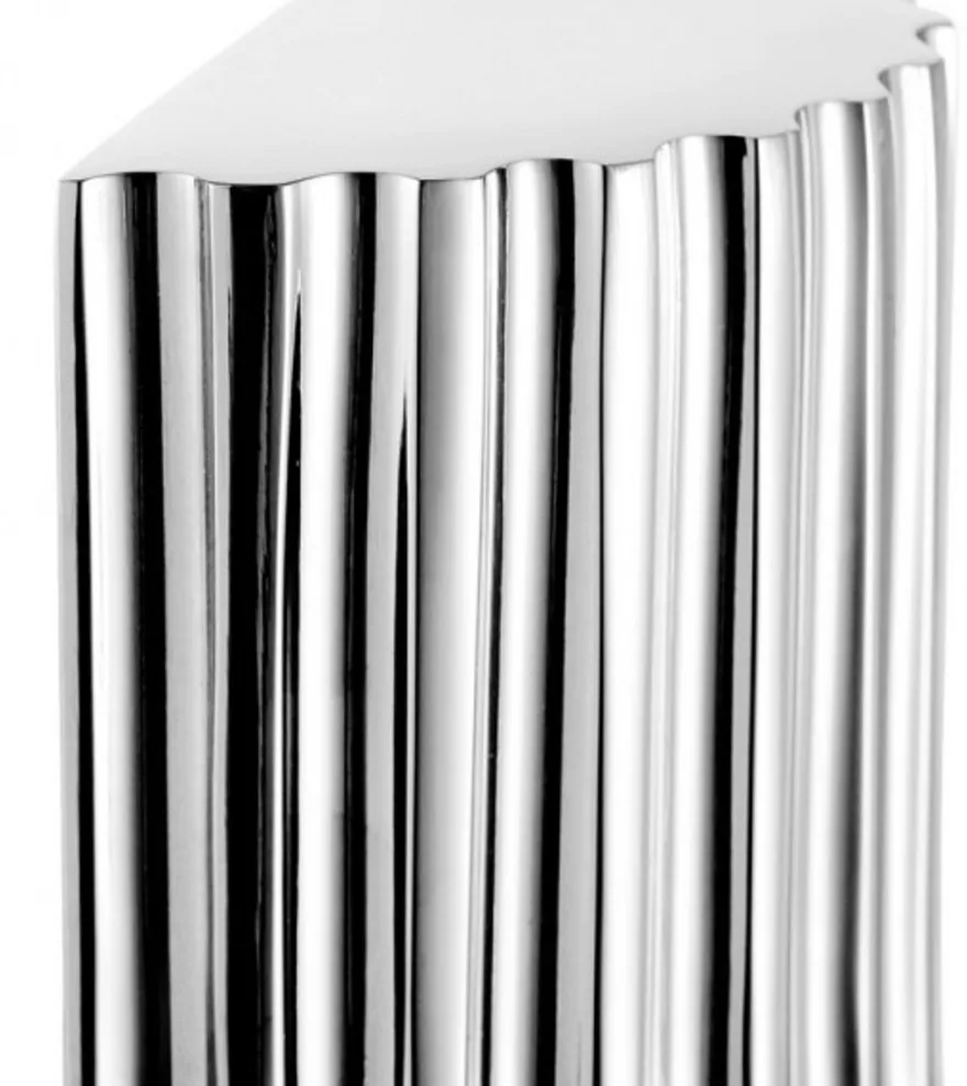 Casa Padrino Luxus Bücherstützen Set Säulen im Nickel Finish - 15 x 7,5 x H. 18,5 cm - Massive Messing Dekoration