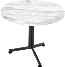 Casa Padrino Luxus Beistelltisch Weiß / Schwarz Ø 65 x H. 54 cm - Wohnzimmermöbel