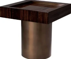 Casa Padrino Luxus Beistelltisch Dunkelbraun Hochglanz / Bronze 50 x 50 x H. 50 cm - Quadratischer Wohnzimmer Tisch - Wohnzimmer Möbel - Luxus Möbel - Luxus Einrichtung - Wohnzimmer Einrichtung