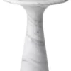 Casa Padrino Luxus Beistelltisch Weiß Ø 46,5 x H. 60 cm - Runder Beistelltisch aus hochwertigem Carrara Marmor - Luxus Möbel