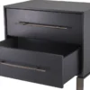 Casa Padrino Luxus Beistelltisch Anthrazitgrau / Bronzefarben 65 x 48 x H. 55 cm - Nachttisch mit 2 Schubladen - Luxus Möbel