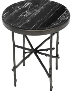 Casa Padrino Luxus Beistelltisch Bronze / Schwarz Ø 50,5 x H. 58,5 cm - Luxus Möbel