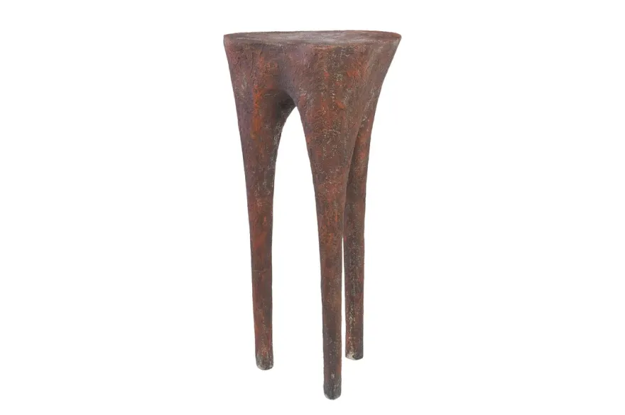 Casa Padrino Luxus Beistelltisch Kupferfarben 40 x 39 x H. 80 cm - Hoher skulpturaler Design Tisch in Alt-Kupfer Optik - Luxus Möbel