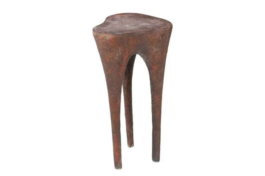 Casa Padrino Luxus Beistelltisch Kupferfarben 40 x 39 x H. 80 cm - Hoher skulpturaler Design Tisch in Alt-Kupfer Optik - Luxus Möbel