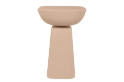 Casa Padrino Luxus Beistelltisch Terrakotta 40 x 40 x H. 60 cm - Beistelltisch aus Faserbeton mit gestapelten balancierenden Formen - Luxus Möbel