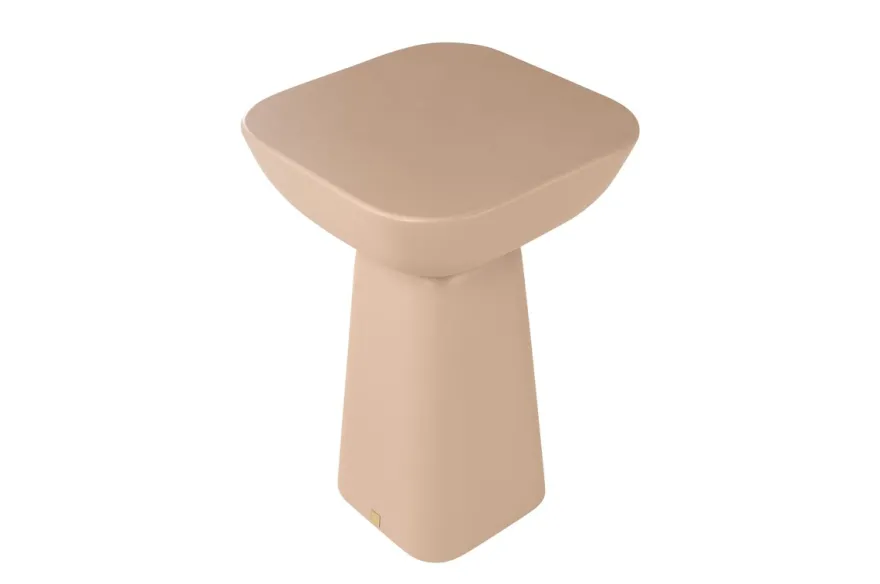 Casa Padrino Luxus Beistelltisch Terrakotta 40 x 40 x H. 60 cm - Beistelltisch aus Faserbeton mit gestapelten balancierenden Formen - Luxus Möbel