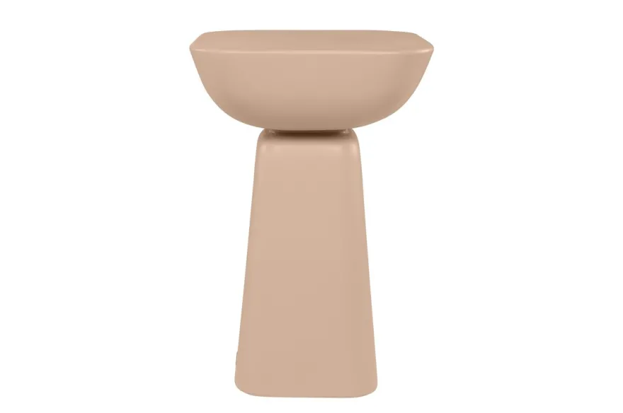 Casa Padrino Luxus Beistelltisch Terrakotta 40 x 40 x H. 60 cm - Beistelltisch aus Faserbeton mit gestapelten balancierenden Formen - Luxus Möbel