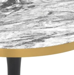 Casa Padrino Luxus Beistelltisch Grau / Messing / Schwarz Ø 55 x H. 52,5 cm - Luxus Möbel