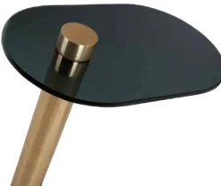 Casa Padrino Luxus Beistelltisch Gold / Schwarz 38 x 23 x H. 61 cm - Moderner Edelstahl Tisch mit Glasplatte - Luxus Wohnzimmer Möbel