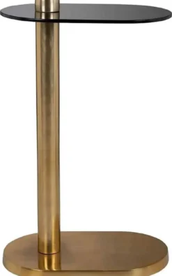 Casa Padrino Luxus Beistelltisch Gold / Schwarz 38 x 23 x H. 61 cm - Moderner Edelstahl Tisch mit Glasplatte - Luxus Wohnzimmer Möbel