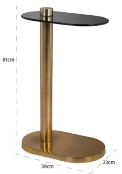 Casa Padrino Luxus Beistelltisch Gold / Schwarz 38 x 23 x H. 61 cm - Moderner Edelstahl Tisch mit Glasplatte - Luxus Wohnzimmer Möbel