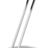 Casa Padrino Luxus Beistelltisch Silber / Grau Ø 36 x H. 60 cm - Edelstahl Tisch mit Glasplatte - Wohnzimmer Möbel - Luxus Möbel - Luxus Einrichtung - Luxus Interior