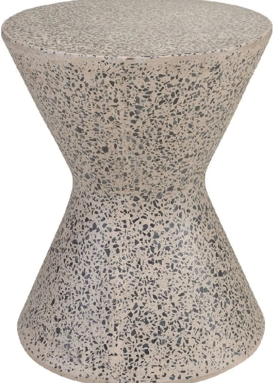 Casa Padrino Luxus Beistelltisch / Hocker Grau Ø 40 x H. 51 cm - Runder Beton Tisch / Sitzhocker - Wohnzimmer Möbel - Luxus Möbel - Beton Möbel - Luxus Einrichtung - Wohnzimmer Einrichtung