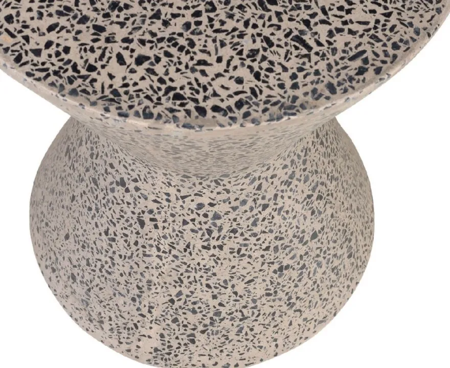 Casa Padrino Luxus Beistelltisch / Hocker Grau Ø 40 x H. 51 cm - Runder Beton Tisch / Sitzhocker - Wohnzimmer Möbel - Luxus Möbel - Beton Möbel - Luxus Einrichtung - Wohnzimmer Einrichtung