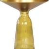 Casa Padrino Luxus Beistelltisch Schwarz / Gelb / Gold Ø 50 x H. 53 cm - Runder Glas Tisch - Moderne Wohnzimmer Möbel