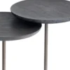 Casa Padrino Luxus Beistelltisch Set Grau / Bronze Ø 35 cm - Runde Marmor Tische - Luxus Wohnzimmer Möbel