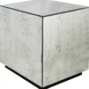Casa Padrino Luxus Beistelltisch 50 x 50 x H. 60 cm - Quadratischer Tisch mit antikem Spiegelglas - Luxus Kollektion