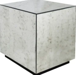 Casa Padrino Luxus Beistelltisch 50 x 50 x H. 60 cm - Quadratischer Tisch mit antikem Spiegelglas - Luxus Kollektion
