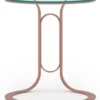 Casa Padrino Luxus Beistelltisch Kupfer Ø 40 x H. 50 cm - Runder Tisch mit Glasplatte - Wohnzimmer Möbel - Hotel Möbel - Luxus Möbel