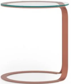 Casa Padrino Luxus Beistelltisch Kupfer Ø 40 x H. 50 cm - Runder Tisch mit Glasplatte - Wohnzimmer Möbel - Hotel Möbel - Luxus Möbel