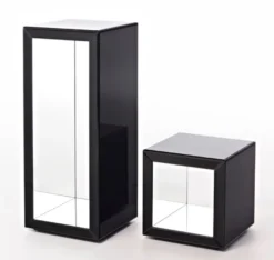 Casa Padrino Luxus Beistelltisch im Säulen Design Schwarz 46 x 46 x H. 112 cm - Luxus Qualität