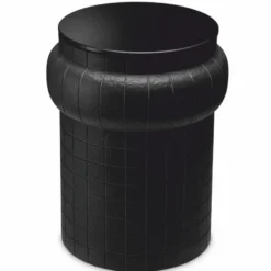 Casa Padrino Luxus Beistelltisch mit Glasplatte Schwarz H. 52 cm - Luxus Möbel