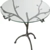 Casa Padrino Luxus Beistelltisch Bronzefarben Ø 79,5 x H. 75 cm - Runder Dreibein Messing Tisch mit Glasplatte - Wohnzimmer Möbel - Luxus Möbel