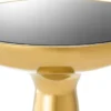 Casa Padrino Luxus Beistelltisch Gold / Schwarz Ø 50 x H. 60 cm - Runder Edelstahl Tisch mit Glasplatte