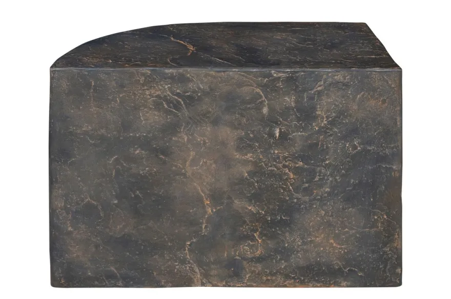 Casa Padrino Luxus Beistelltisch Braun 60 x 30 x H. 40,5 cm - Gerades skulpturales Tisch-Element aus Faserbeton in Schiefer-Optik - Luxus Möbel