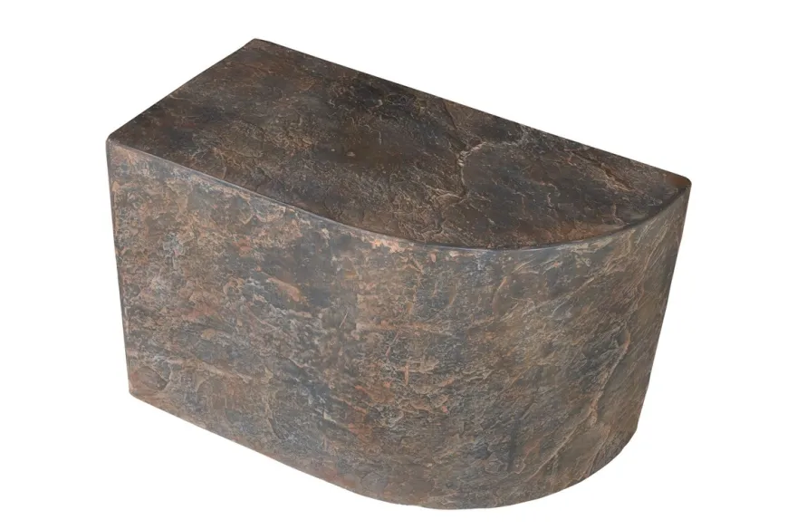 Casa Padrino Luxus Beistelltisch Braun 60 x 30 x H. 40,5 cm - Gerades skulpturales Tisch-Element aus Faserbeton in Schiefer-Optik - Luxus Möbel