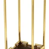 Casa Padrino Luxus Beistelltisch Gold mit Rauchglas 35 x 35 x H. 100 cm - Designer Tisch Möbel - Säule