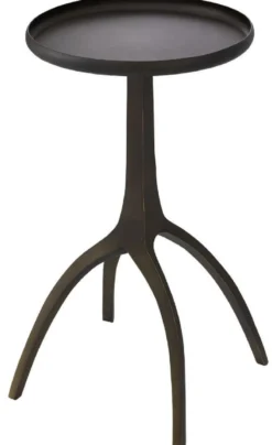 Casa Padrino Luxus Beistelltisch Bronzefarben 40,5 x 40,5 x H. 56 cm - Moderner Metall Tisch mit runder Tischplatte - Wohnzimmer Möbel - Luxus Möbel