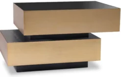 Casa Padrino Luxus Beistelltisch Messingfarben / Anthrazitgrau / Schwarz 62 x 80 x H. 48 cm - Wohnzimmer Möbel - Luxus Qualität
